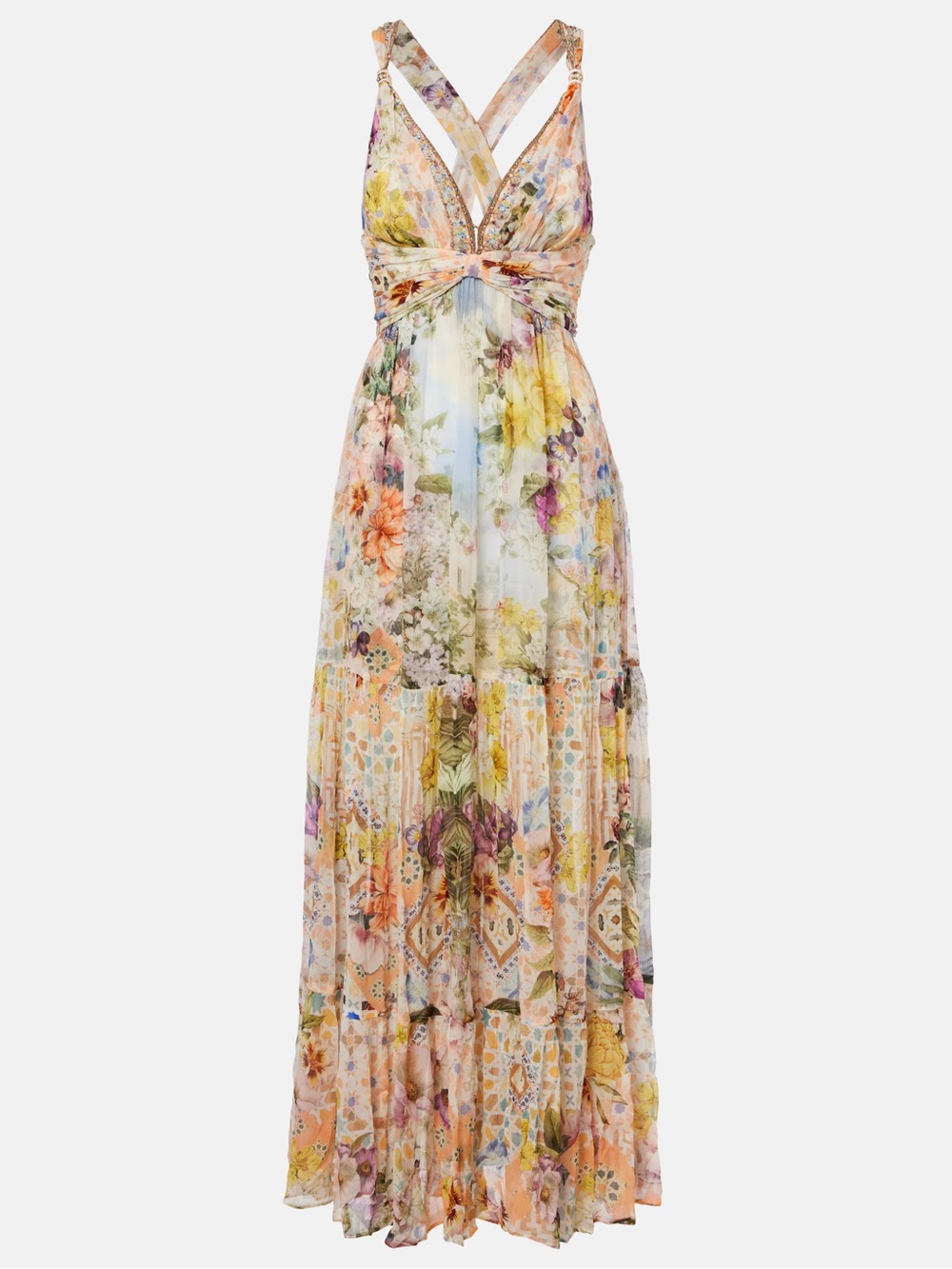 Camilla Bead Strap Gathered Panel Dress - Picture 1 of 11